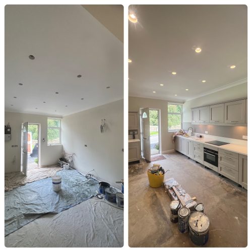 Home 5 Room and kitchen before and after refurbishment, Ayrshire