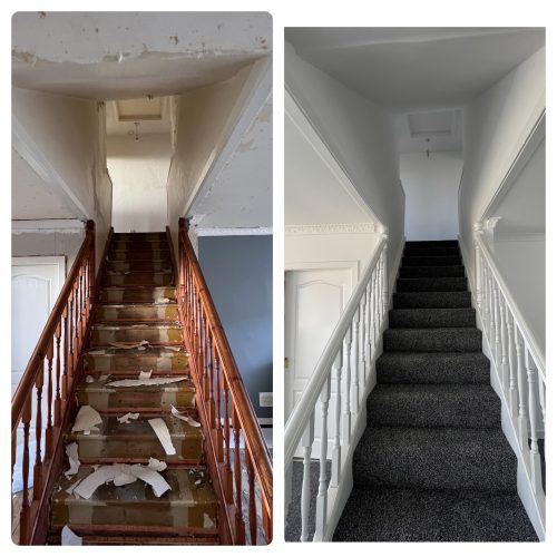 Home 3 Staircase before and after painting and decorating in Ayr